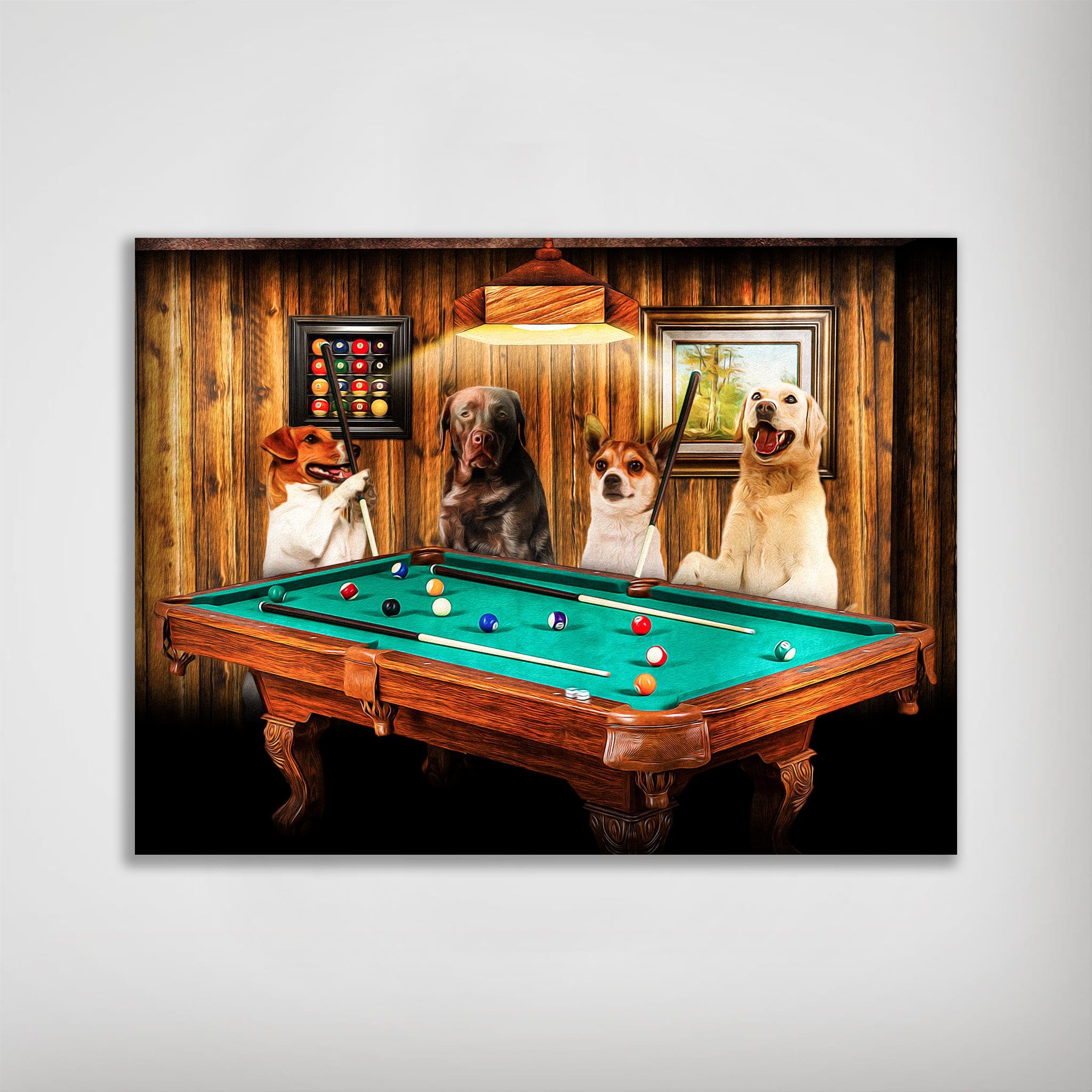 Póster personalizado de 4 mascotas &#39;The Pool Players&#39;