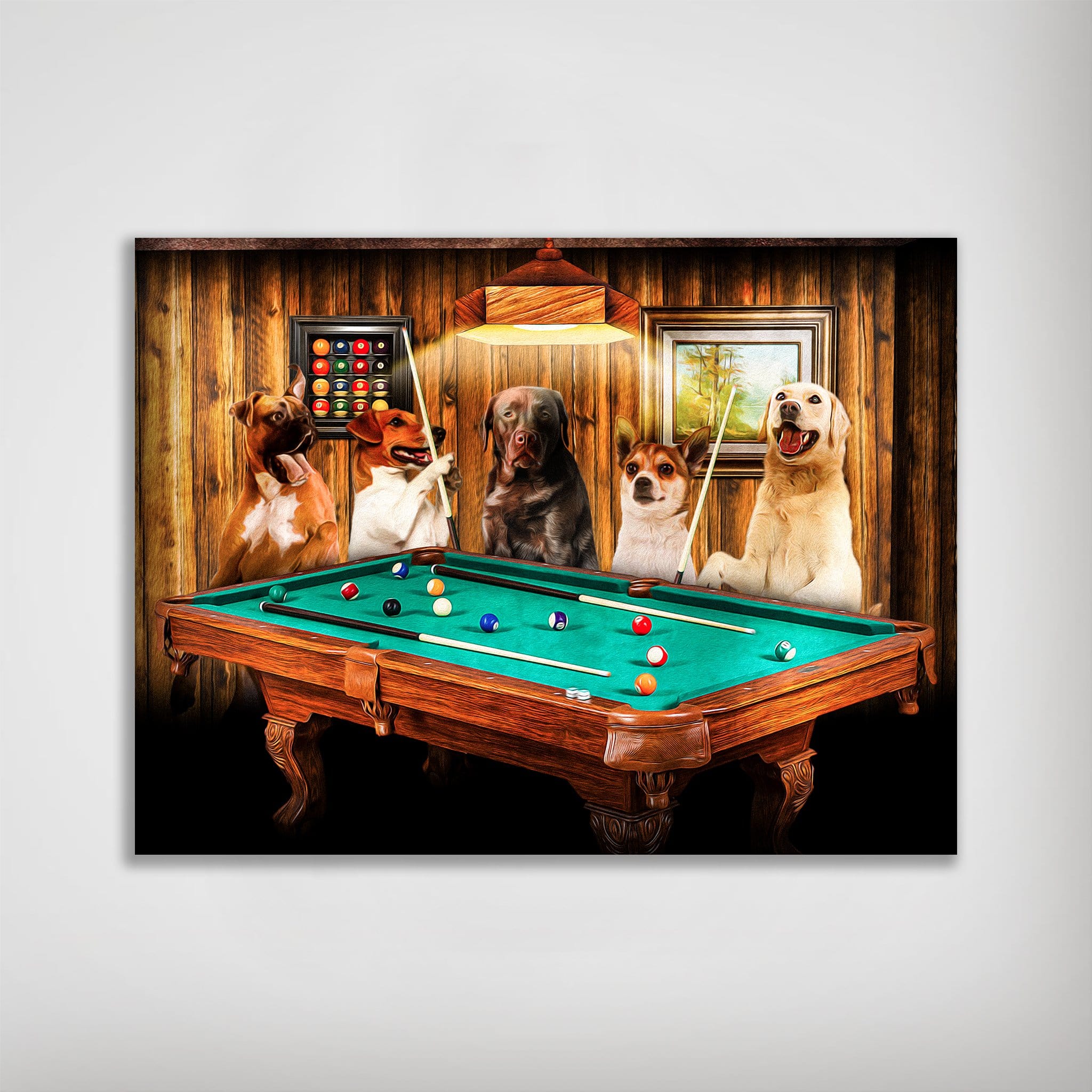 Póster personalizado de 5 mascotas &#39;The Pool Players&#39;