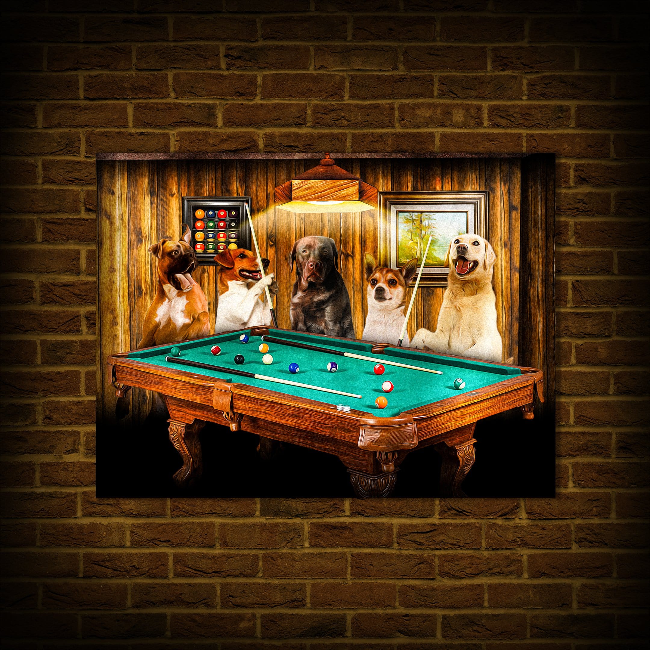 Póster personalizado de 5 mascotas &#39;The Pool Players&#39;