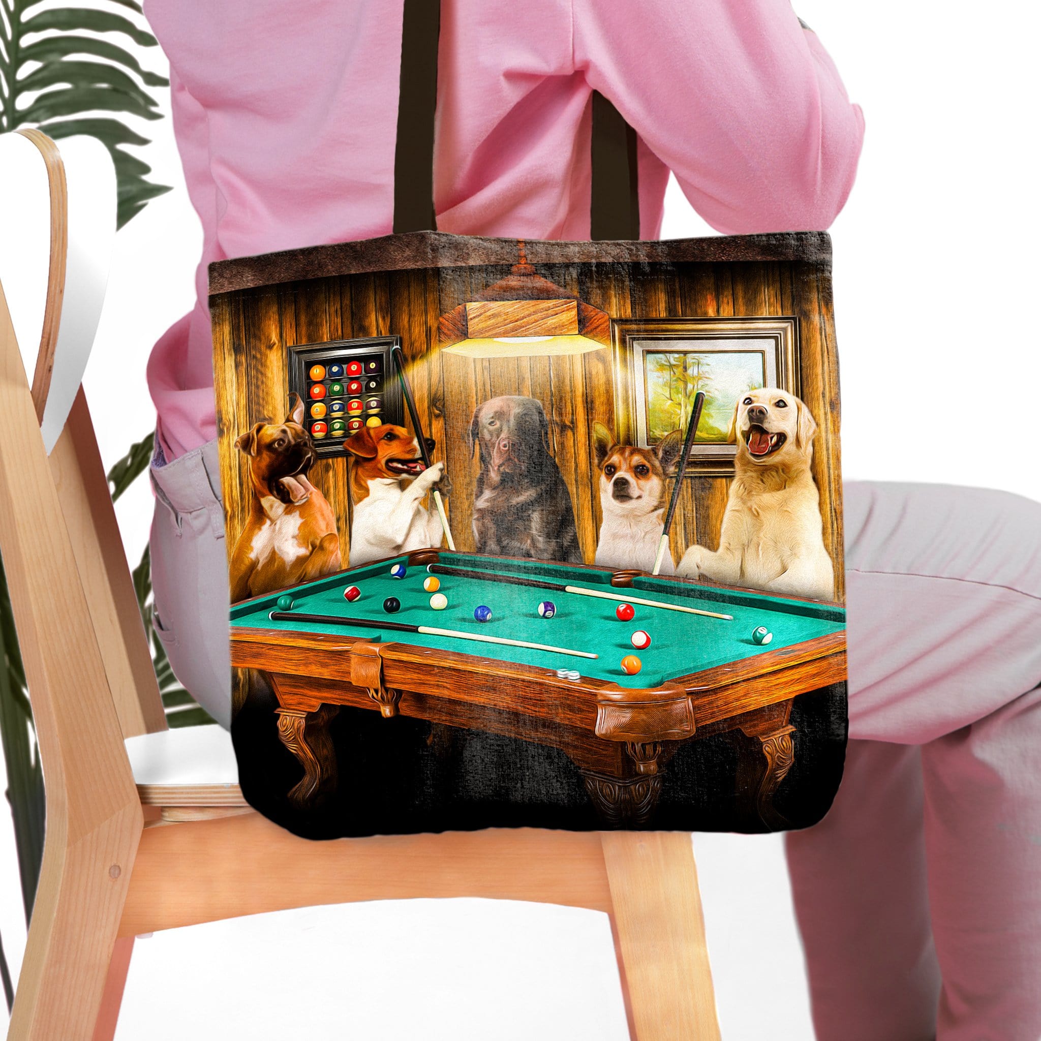 Bolsa de mano personalizada para 5 mascotas &#39;The Pool Players&#39;