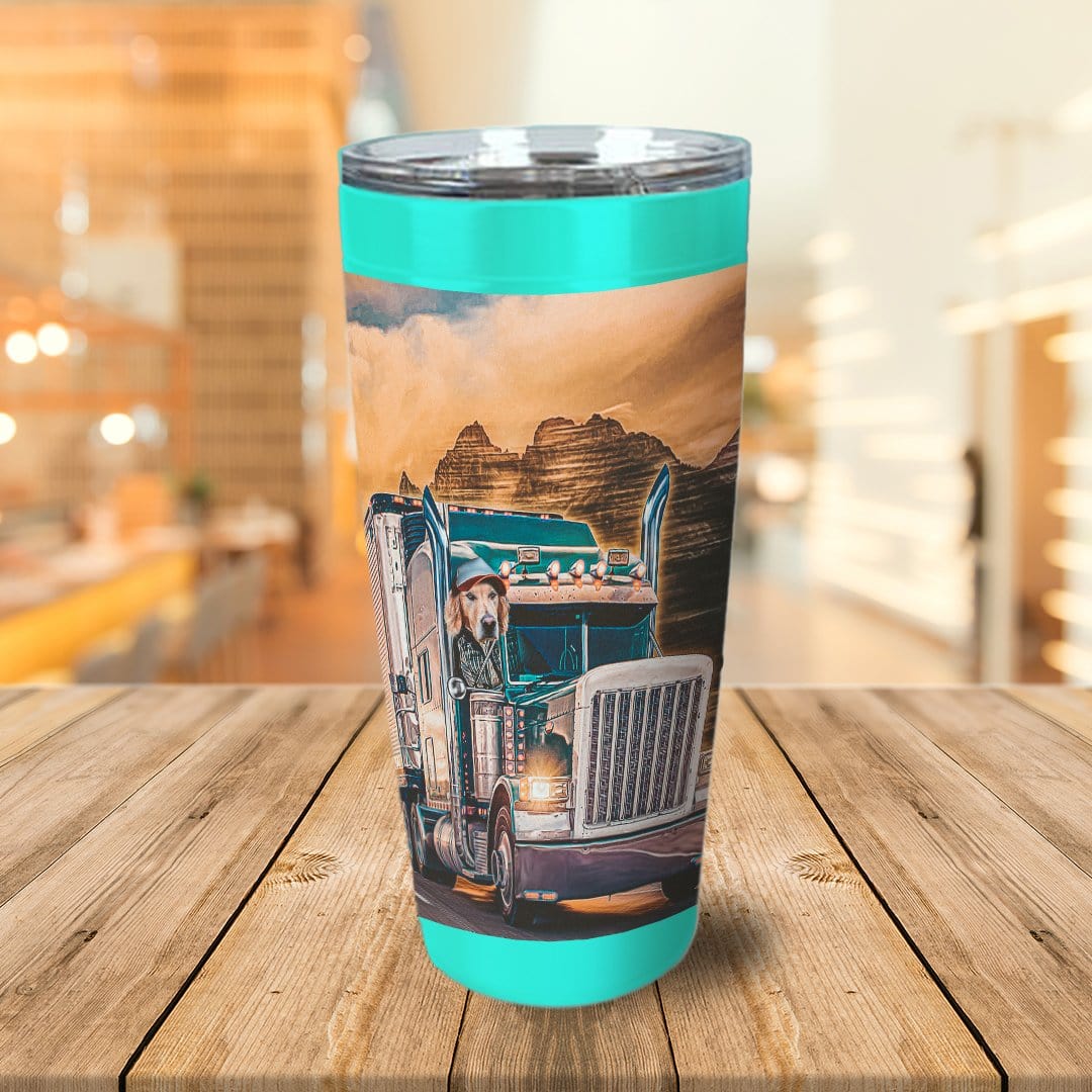 &#39;The Trucker&#39; Personalized Tumbler