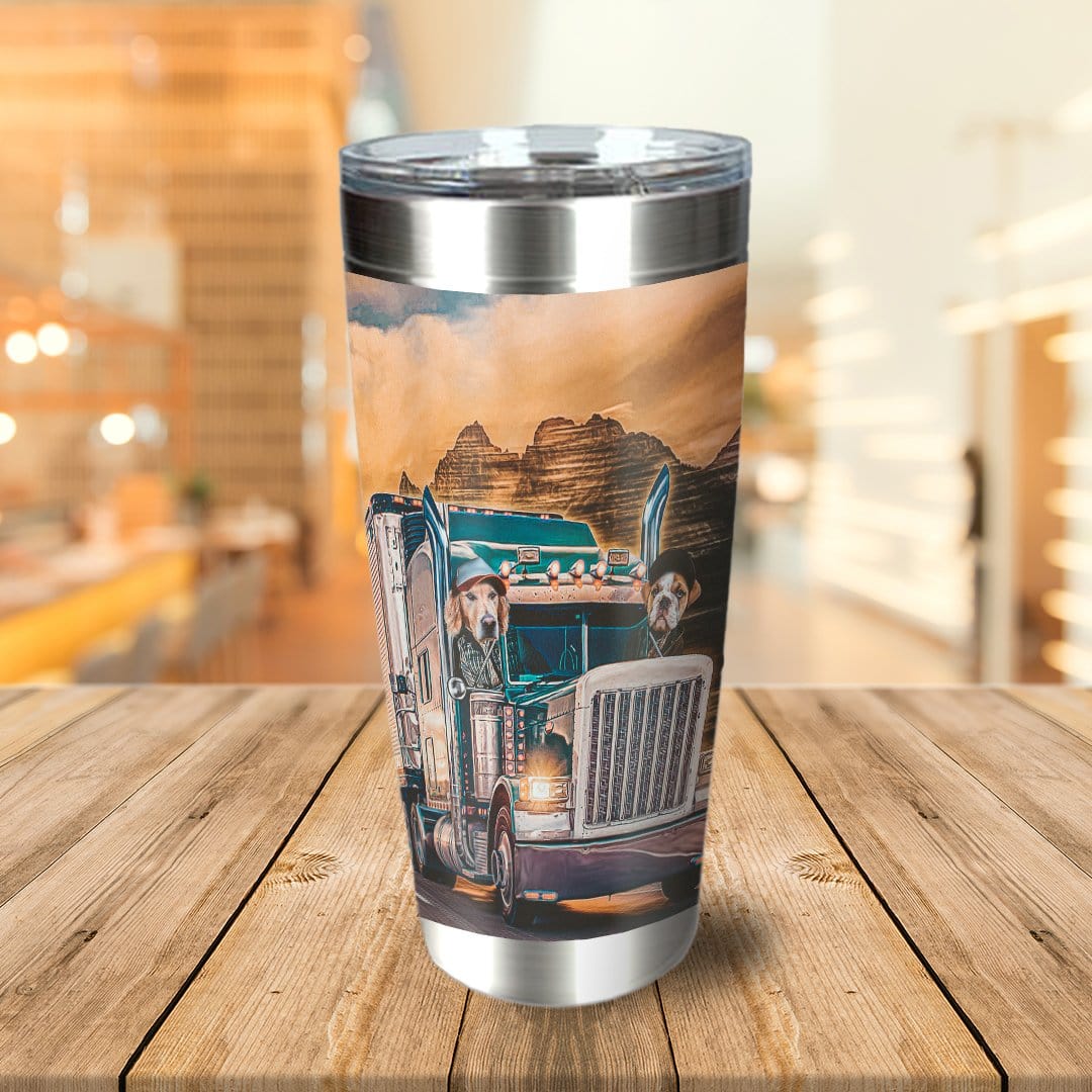 &#39;The Truckers&#39; Personalized 2 Pet Tumbler