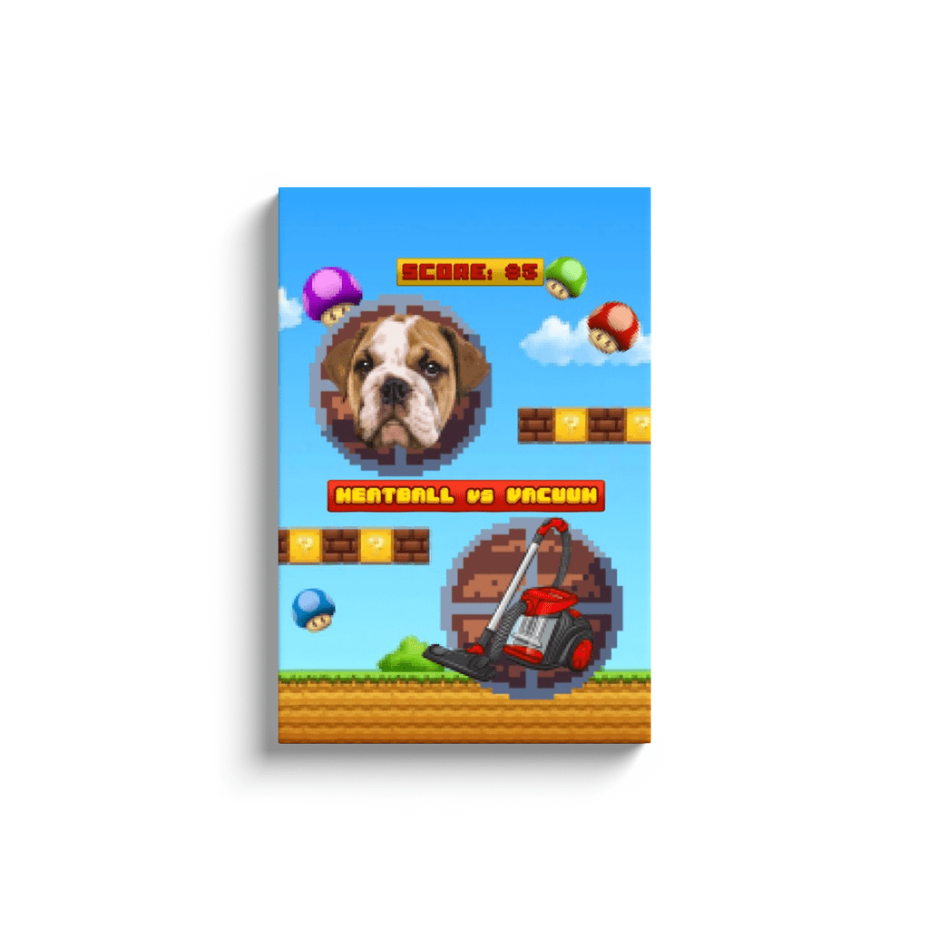 Retro Video Game Personalized Pet Canvas