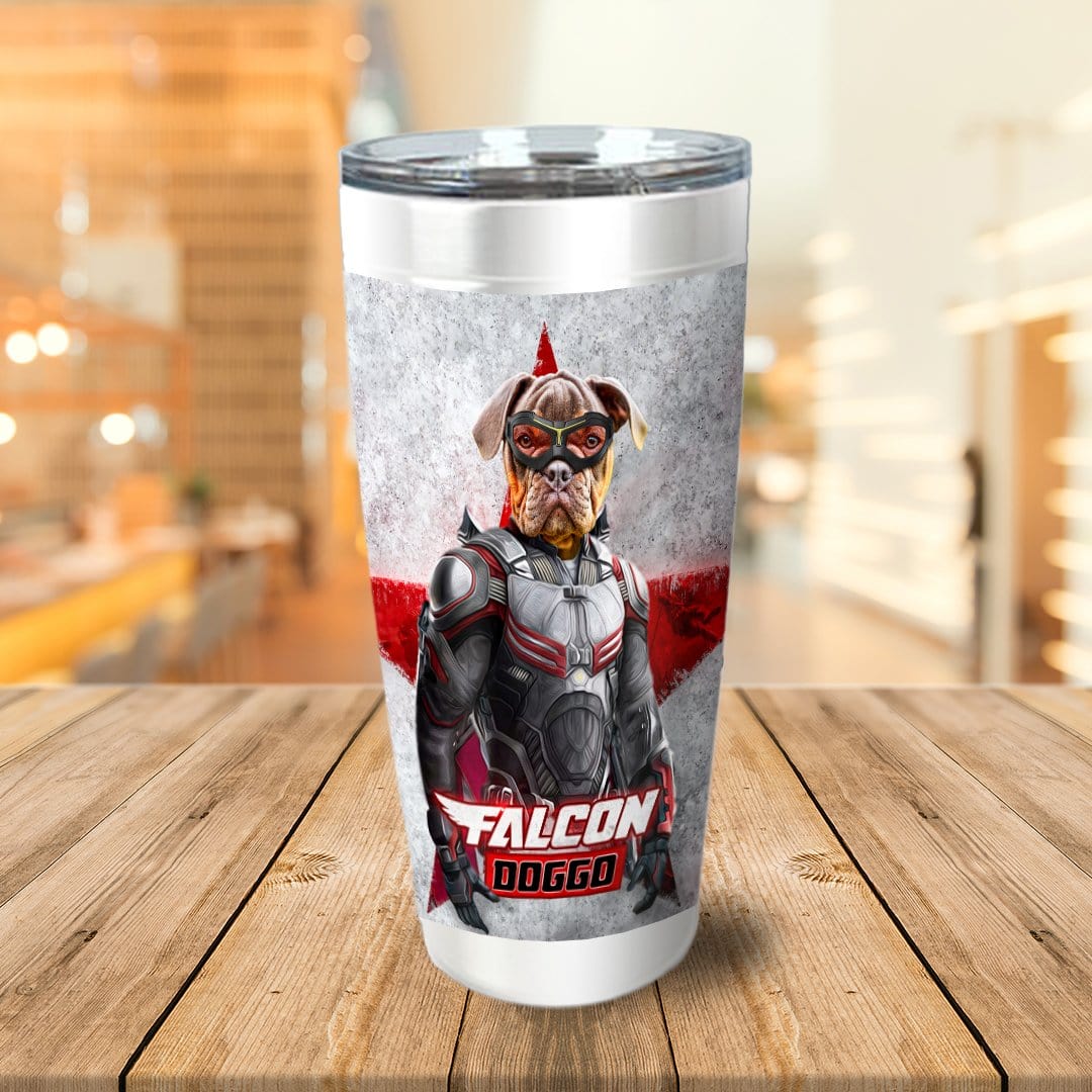 &#39;Falcon Doggo&#39; Personalized Tumbler