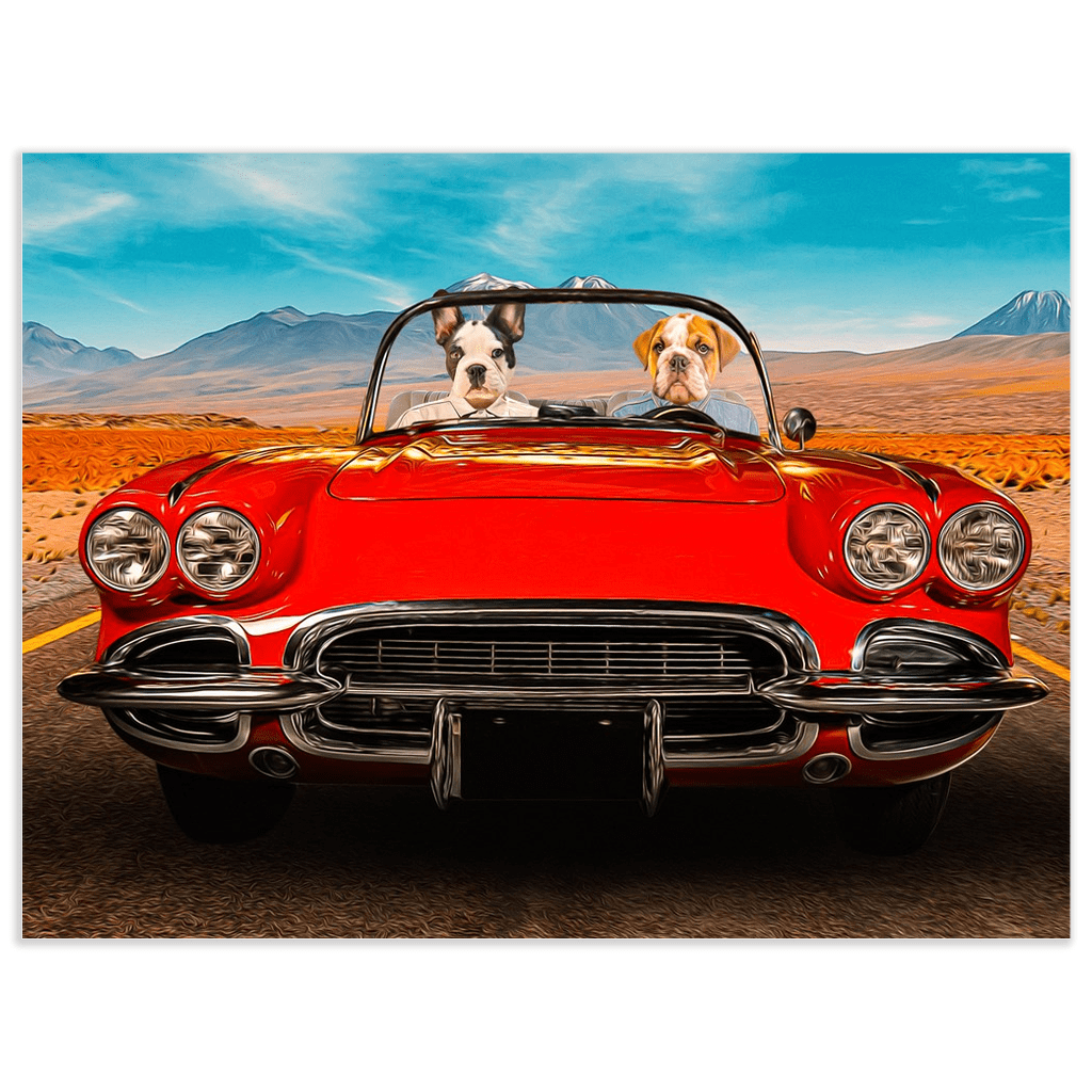 Póster personalizado para 2 mascotas &#39;The Classic Paw-Vette&#39;