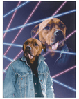 '1980s Lazer Portrait' Personalized Pet Blanket