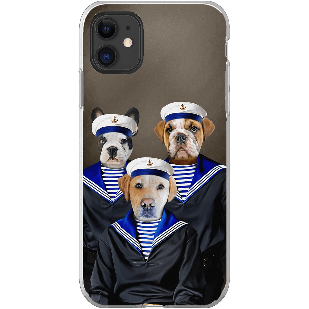 Funda personalizada para teléfono con 3 mascotas &#39;Los Marineros&#39;