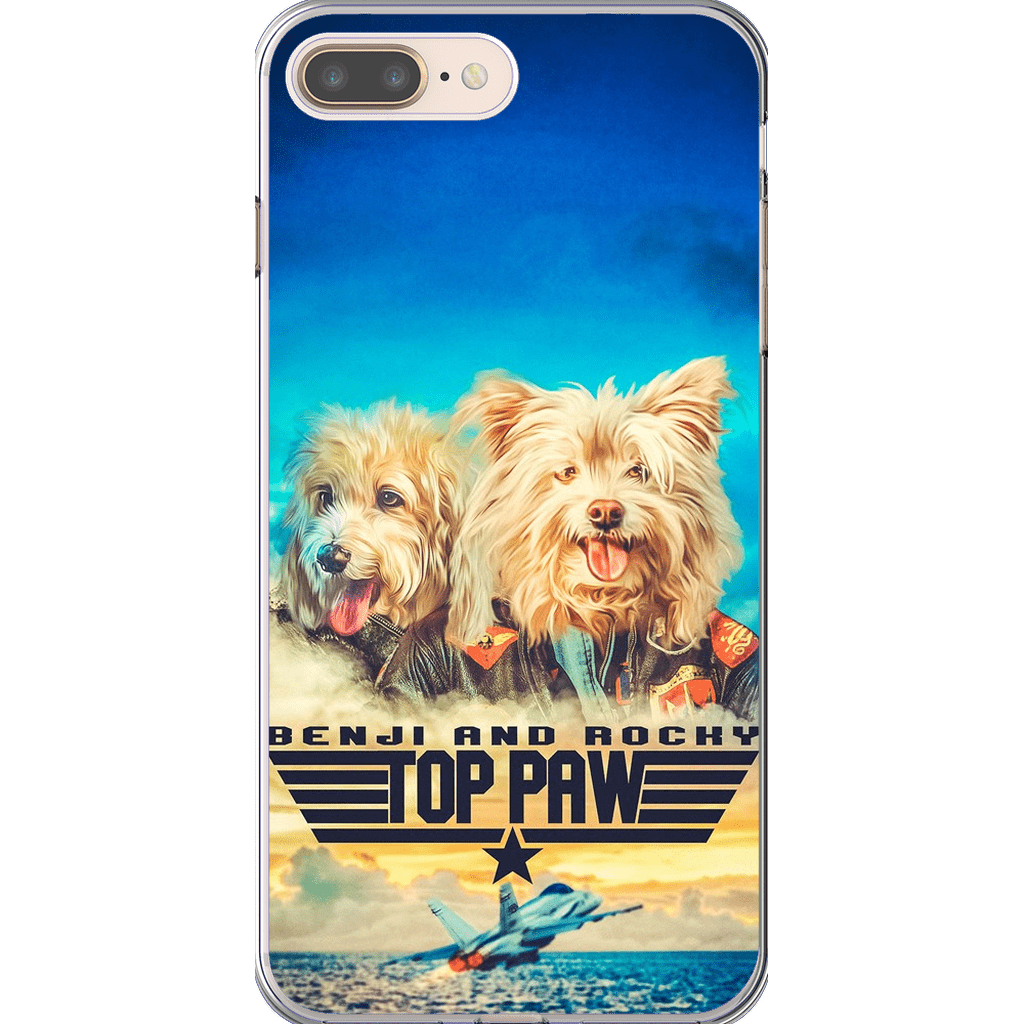 Funda personalizada para teléfono con 2 mascotas &#39;Top Paw&#39;