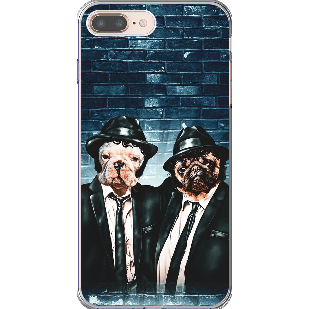 Funda personalizada para teléfono con 2 mascotas &#39;The Blues Doggos&#39;