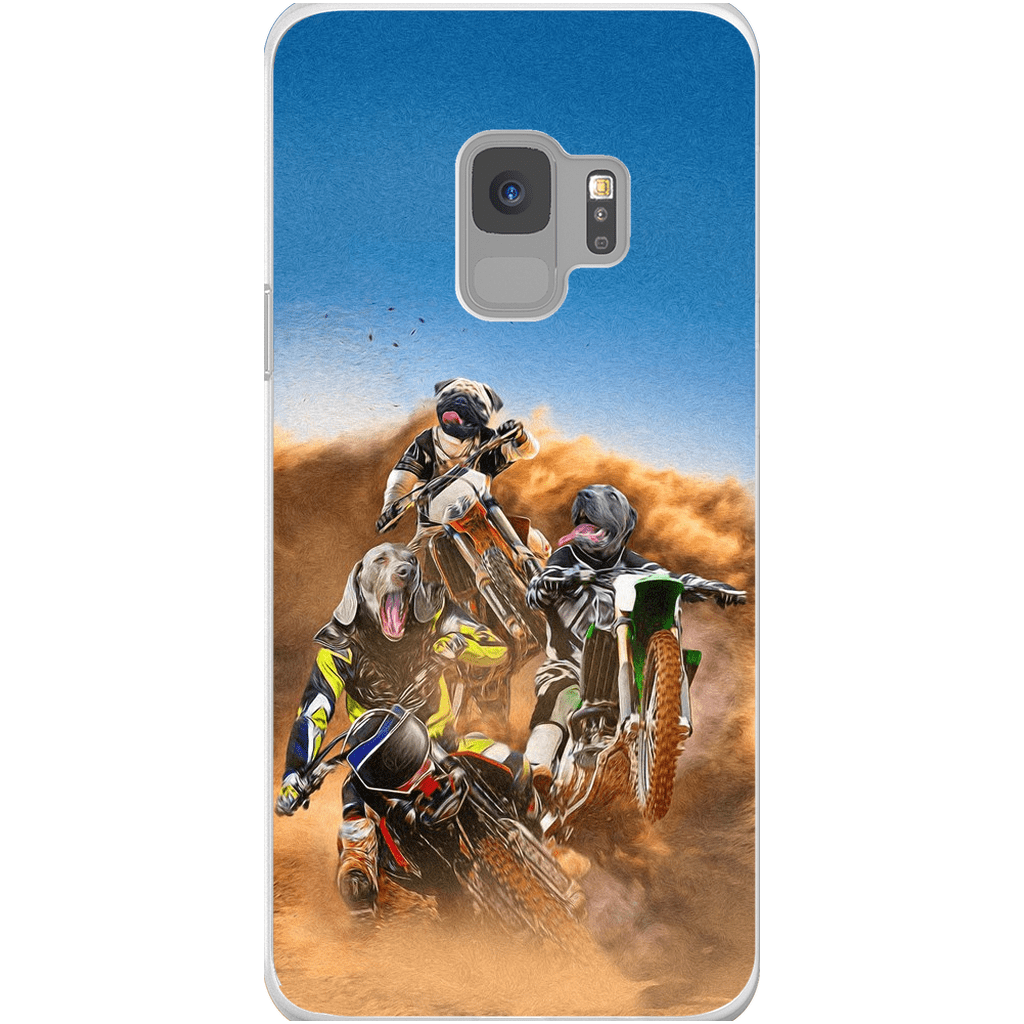 Funda personalizada para teléfono con 3 mascotas &#39;The Motocross Riders&#39;