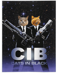 'Cats in Black' Personalized 2 Pet Blanket