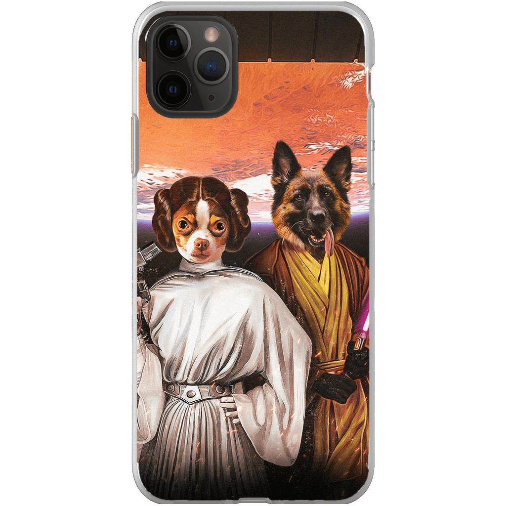 &#39;Princess Leidown &amp; Jedi-Doggo&#39; Personalized 2 Pet Phone Case