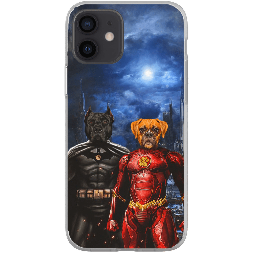 &#39;Batdog &amp; Flash Doggo&#39; Personalized 2 Pet Phone Case