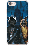 Funda personalizada para teléfono con 2 mascotas 'Darth Woofer &amp; Jedi-Doggo'