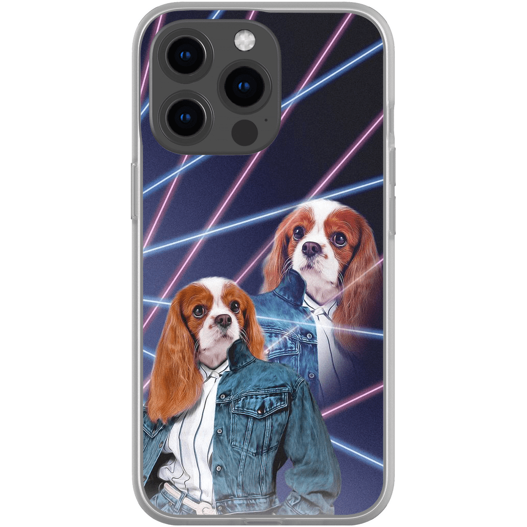 Funda personalizada para teléfono con mascota &#39;Lazer Portrait (femenino) de los años 80&#39;