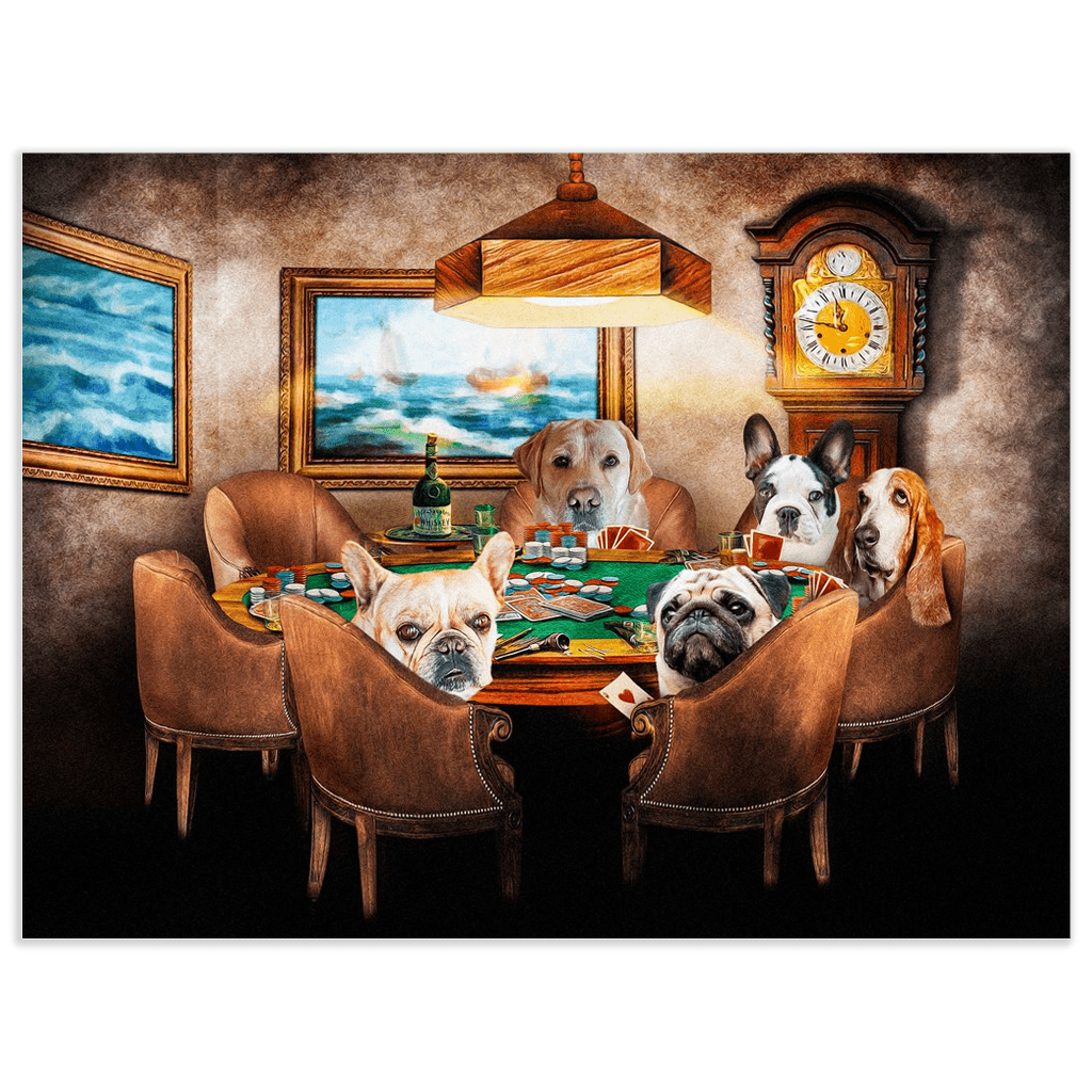 Póster personalizado de 5 mascotas &#39;The Poker Players&#39;