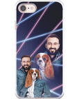 Funda para teléfono personalizada Lazer Portrait Pet (femenino)/humano (masculino) de los años 80