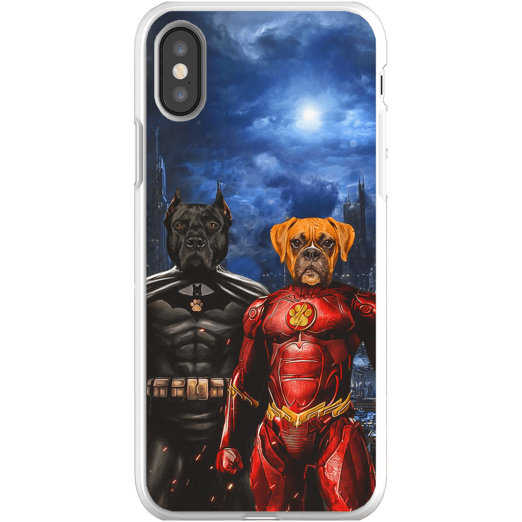 &#39;Batdog &amp; Flash Doggo&#39; Personalized 2 Pet Phone Case