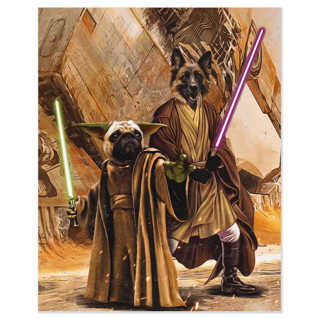 Póster personalizado para 2 mascotas &#39;Yodogg &amp;amp; Jedi-Doggo&#39;