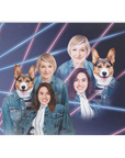 '1980s Lazer Portrait 1 Pet/Humans(Females)' Personalized Blanket