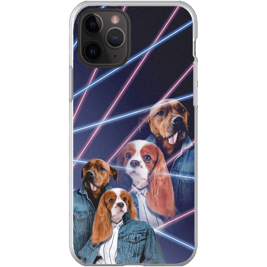 Funda personalizada para teléfono con 2 mascotas &#39;1980s Lazer Portrait&#39;