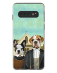 Funda personalizada para teléfono con 2 mascotas 'American Pawthic'