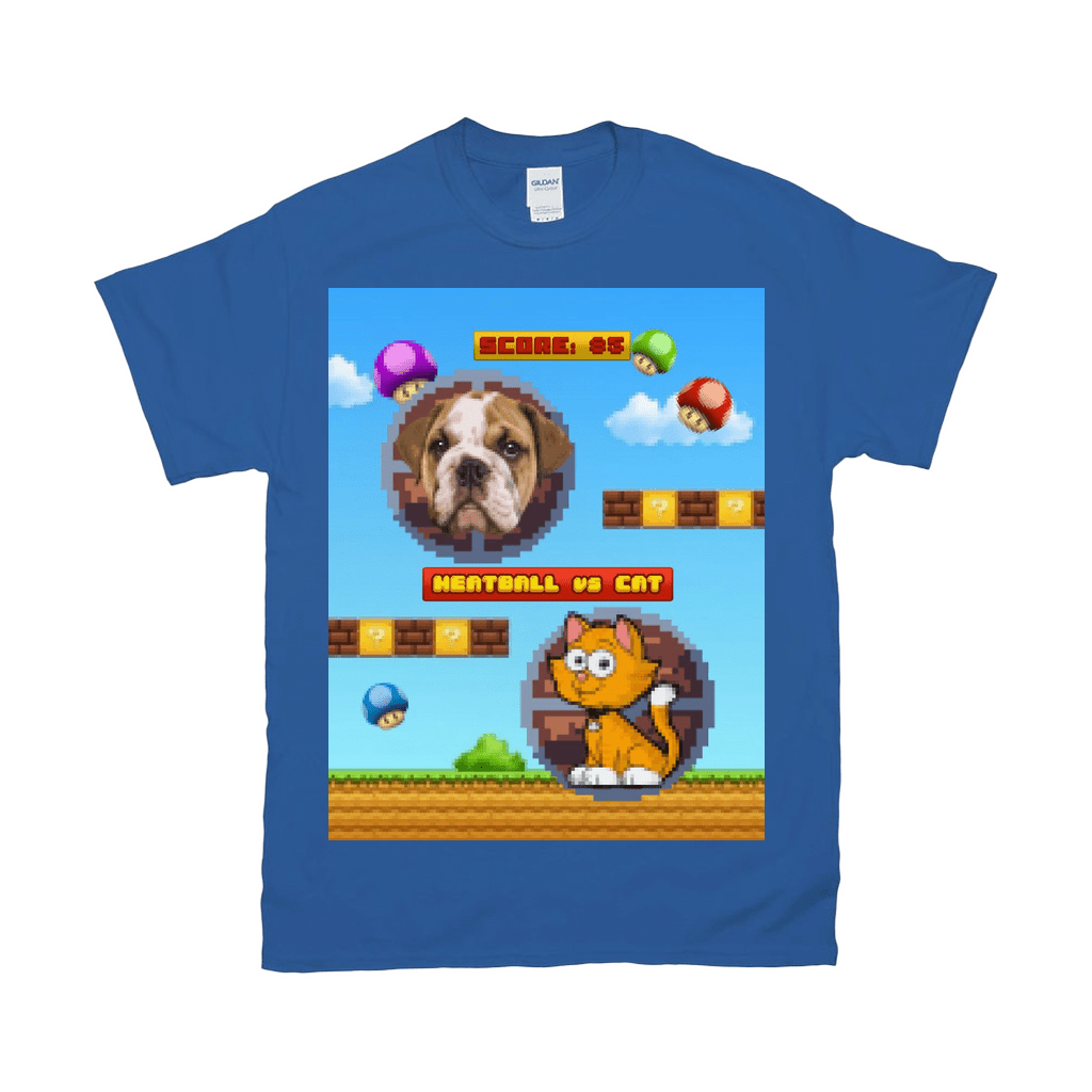 Camiseta personalizada para mascotas con videojuego retro