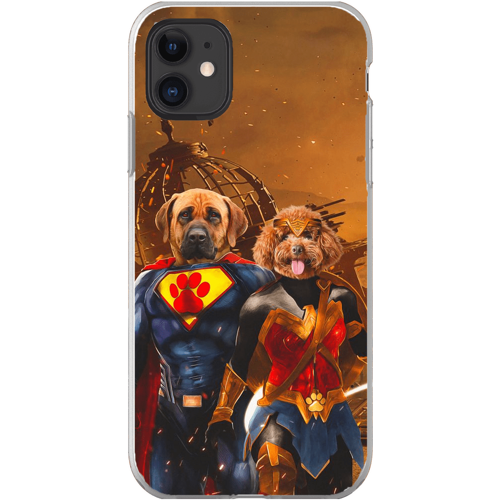 &#39;Superdog &amp; Wonder Doggette&#39; Personalized 2 Pet Phone Case