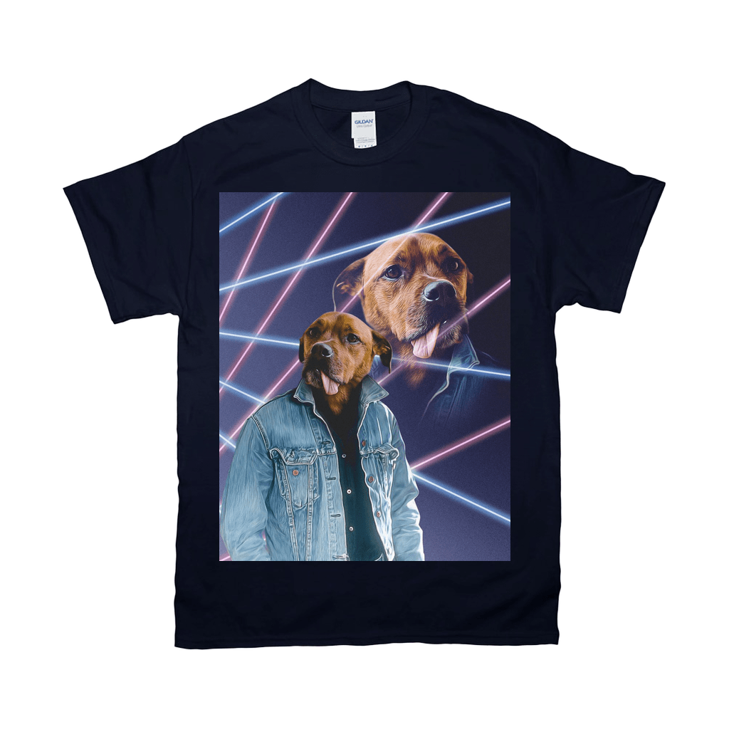 Camiseta personalizada para mascotas &#39;1980s Lazer Portrait&#39;