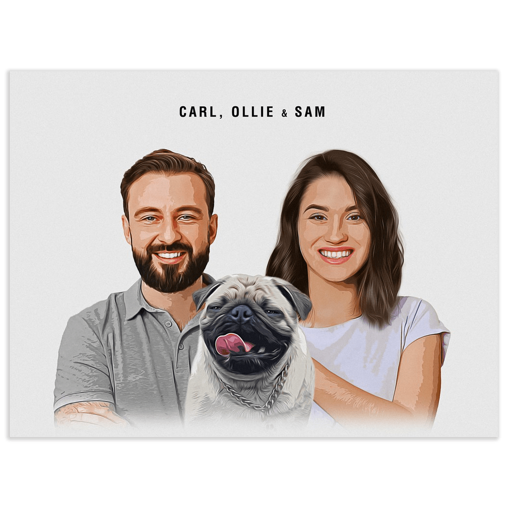 Póster personalizado moderno para mascotas y humanos