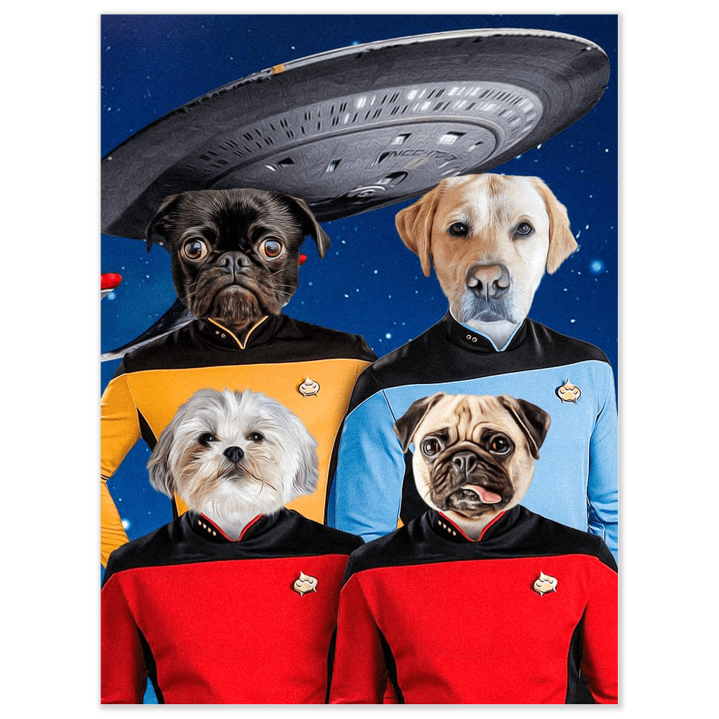 Póster personalizado para 4 mascotas &#39;Doggo-Trek&#39;