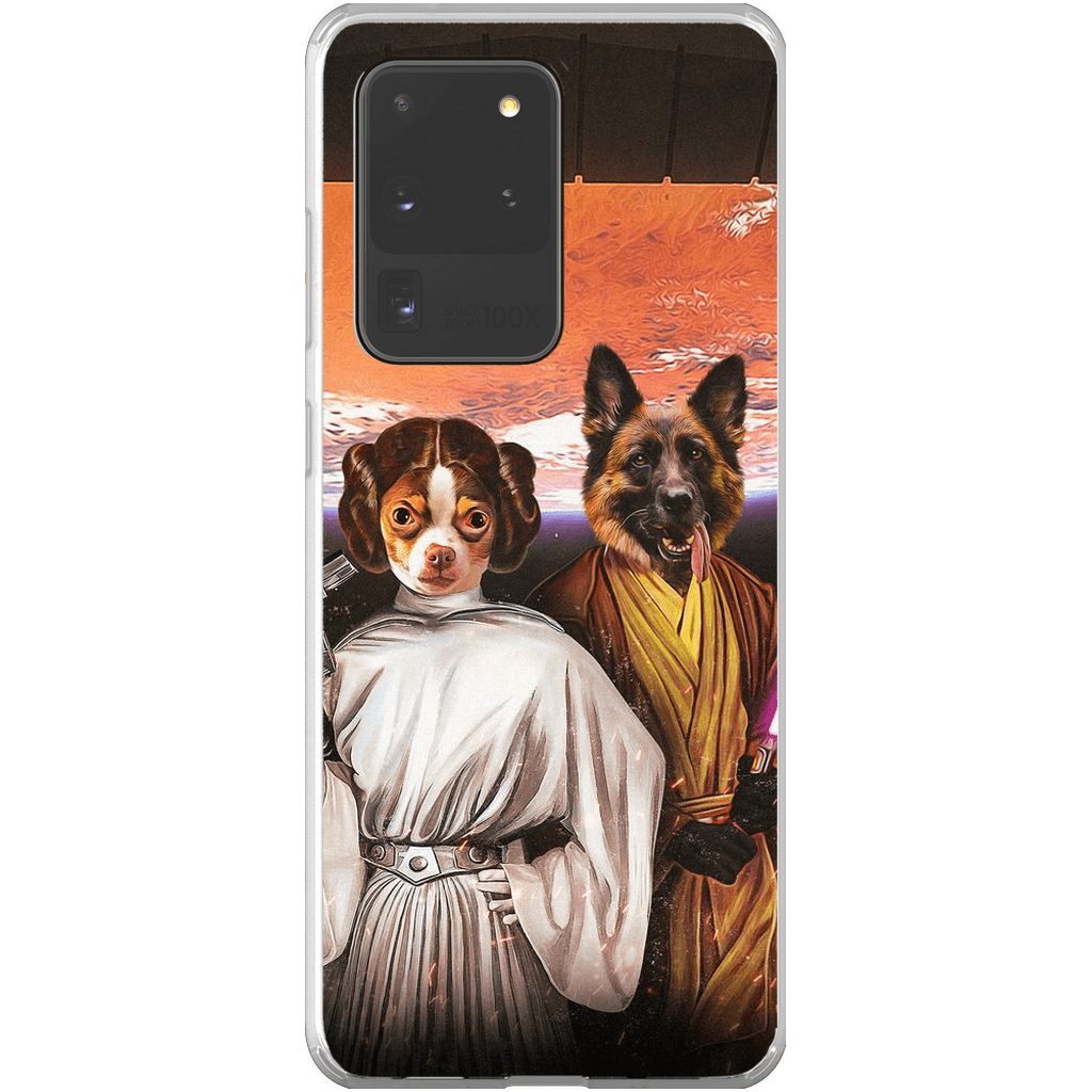 &#39;Princess Leidown &amp; Jedi-Doggo&#39; Personalized 2 Pet Phone Case