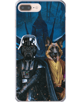 Funda personalizada para teléfono con 2 mascotas 'Darth Woofer &amp; Jedi-Doggo'