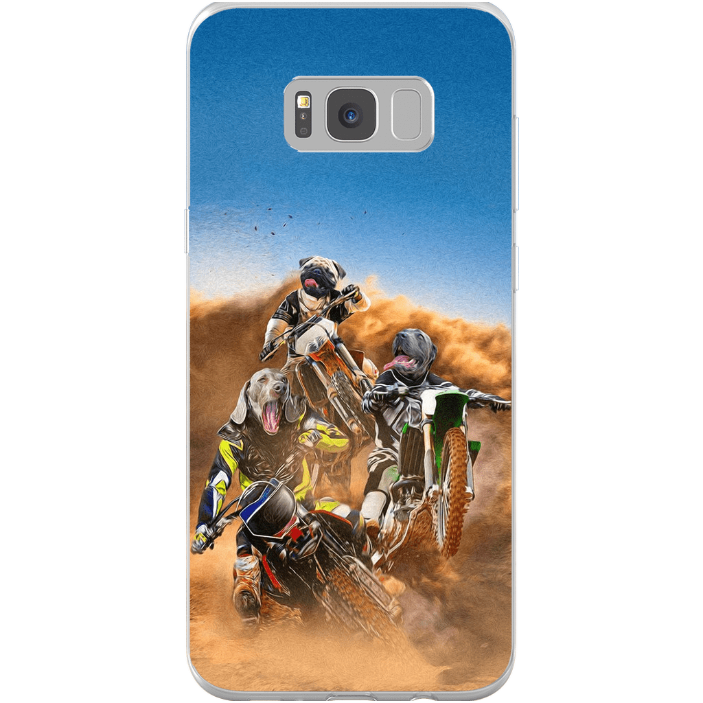 Funda personalizada para teléfono con 3 mascotas &#39;The Motocross Riders&#39;