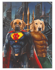 'Superdog & Aquadog' Personalized 2 Pet Blanket