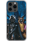 Funda personalizada para teléfono con 2 mascotas 'Darth Woofer &amp; Jedi-Doggo'