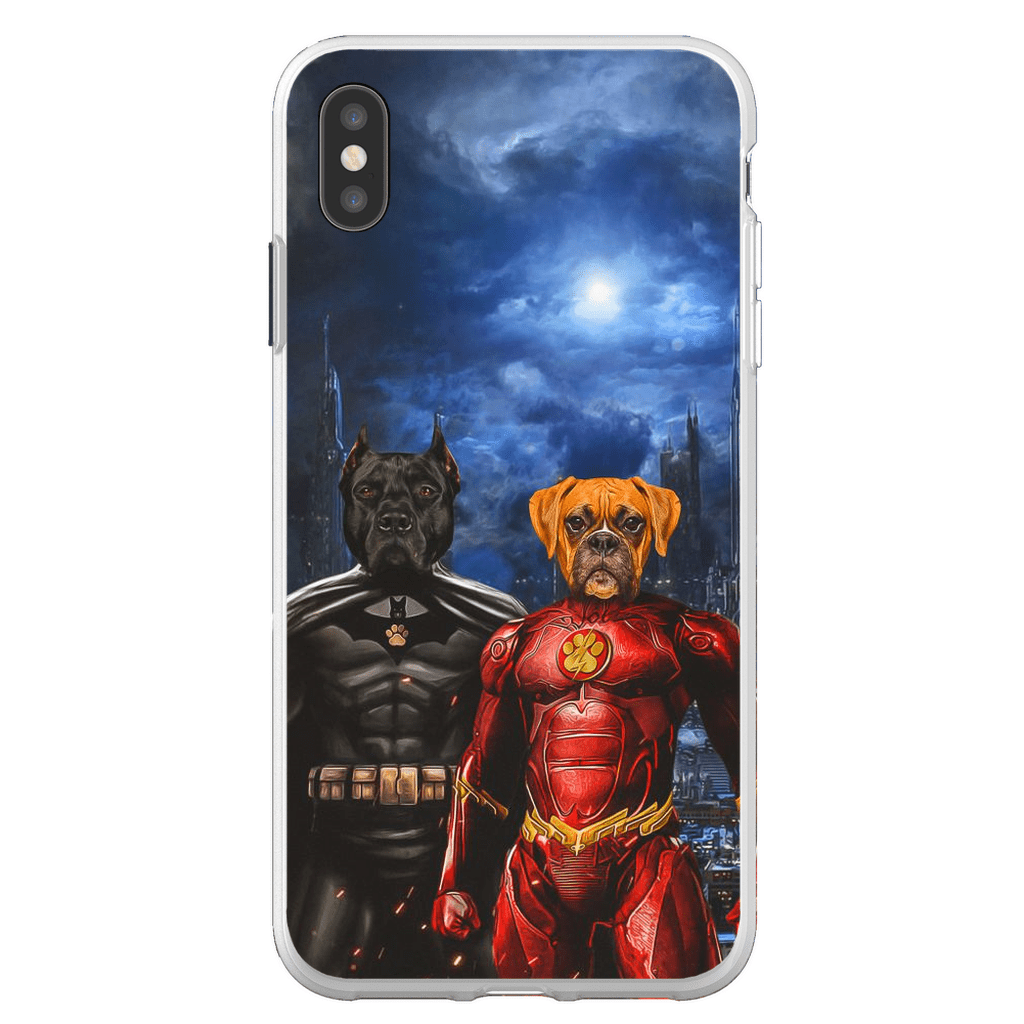 &#39;Batdog &amp; Flash Doggo&#39; Personalized 2 Pet Phone Case