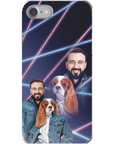 Funda para teléfono personalizada Lazer Portrait Pet (femenino)/humano (masculino) de los años 80