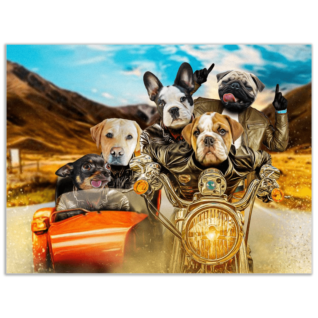 Póster personalizado con 5 mascotas &#39;Harley Wooferson&#39;