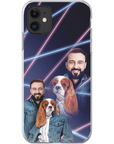 Funda para teléfono personalizada Lazer Portrait Pet (femenino)/humano (masculino) de los años 80