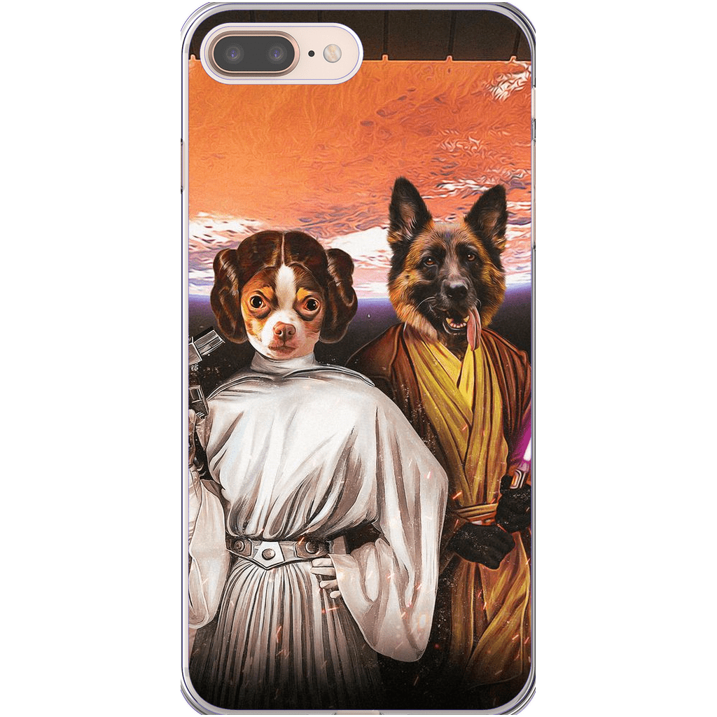 &#39;Princess Leidown &amp; Jedi-Doggo&#39; Personalized 2 Pet Phone Case