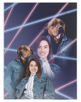 '1980s Lazer Portrait Pet(Male)/Human(Female)' Personalized Blanket