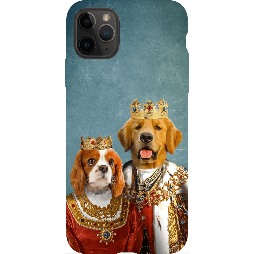 Funda para móvil personalizada con 2 mascotas &#39;Rey y Reina&#39;