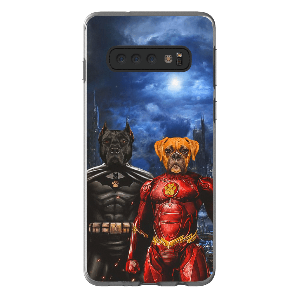 &#39;Batdog &amp; Flash Doggo&#39; Personalized 2 Pet Phone Case