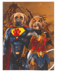 'Superdog & Wonder Doggette' Personalized 2 Pet Blanket