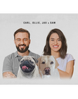 Personalized Modern 2 Pet & Humans Blanket