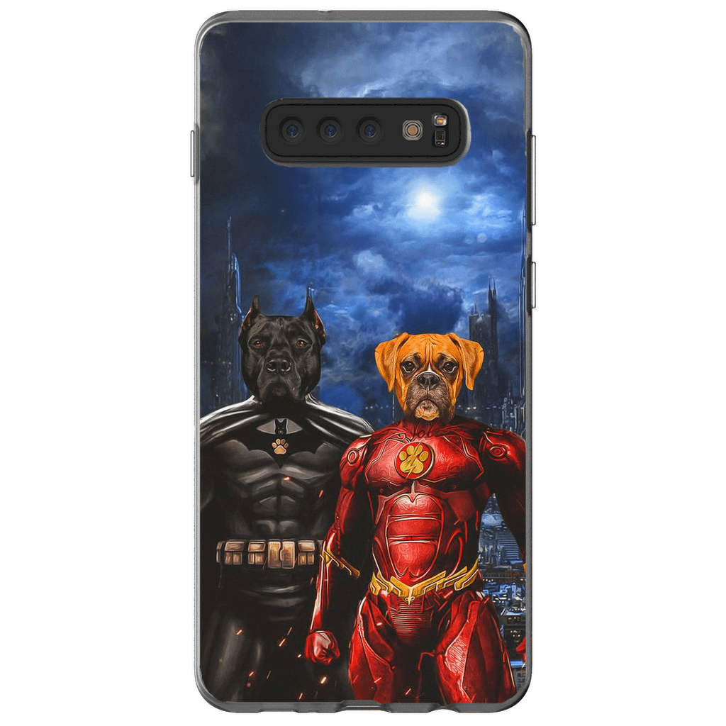 &#39;Batdog &amp; Flash Doggo&#39; Personalized 2 Pet Phone Case