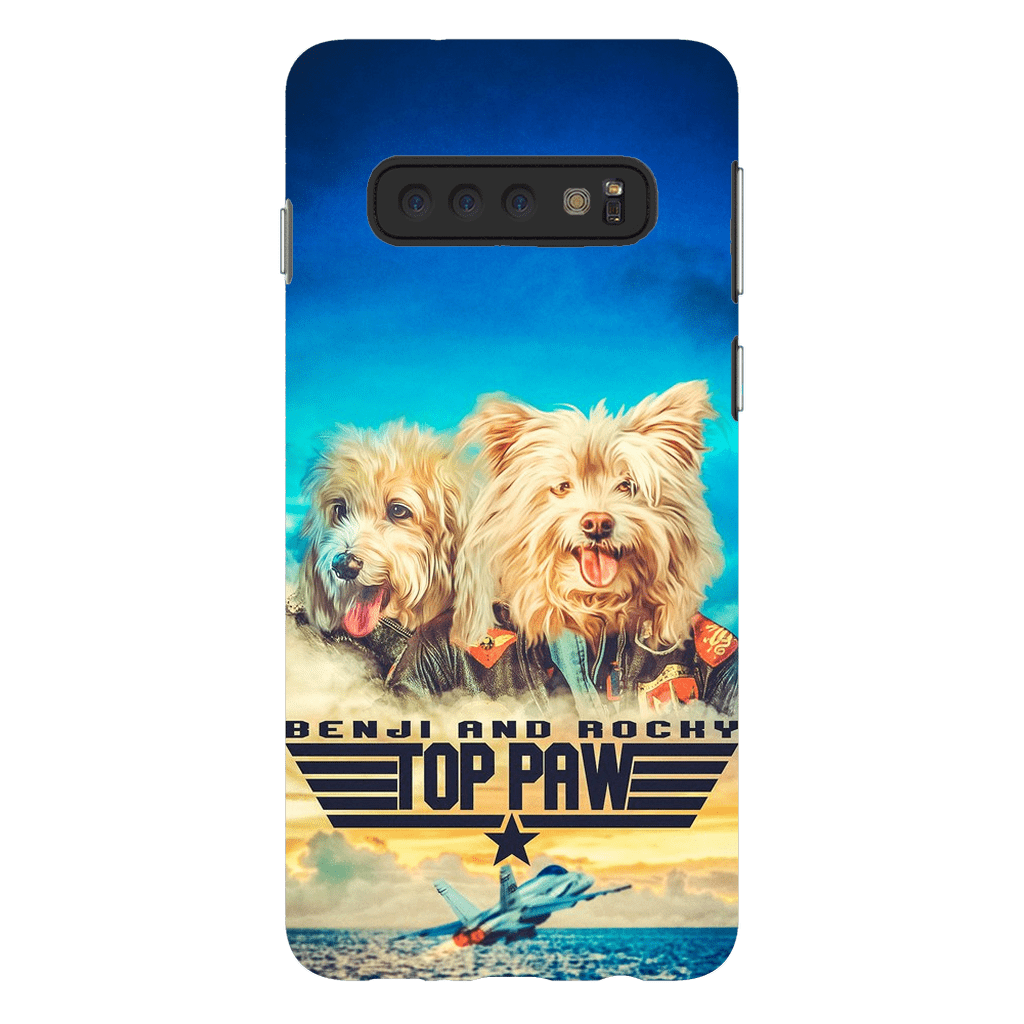 Funda personalizada para teléfono con 2 mascotas &#39;Top Paw&#39;