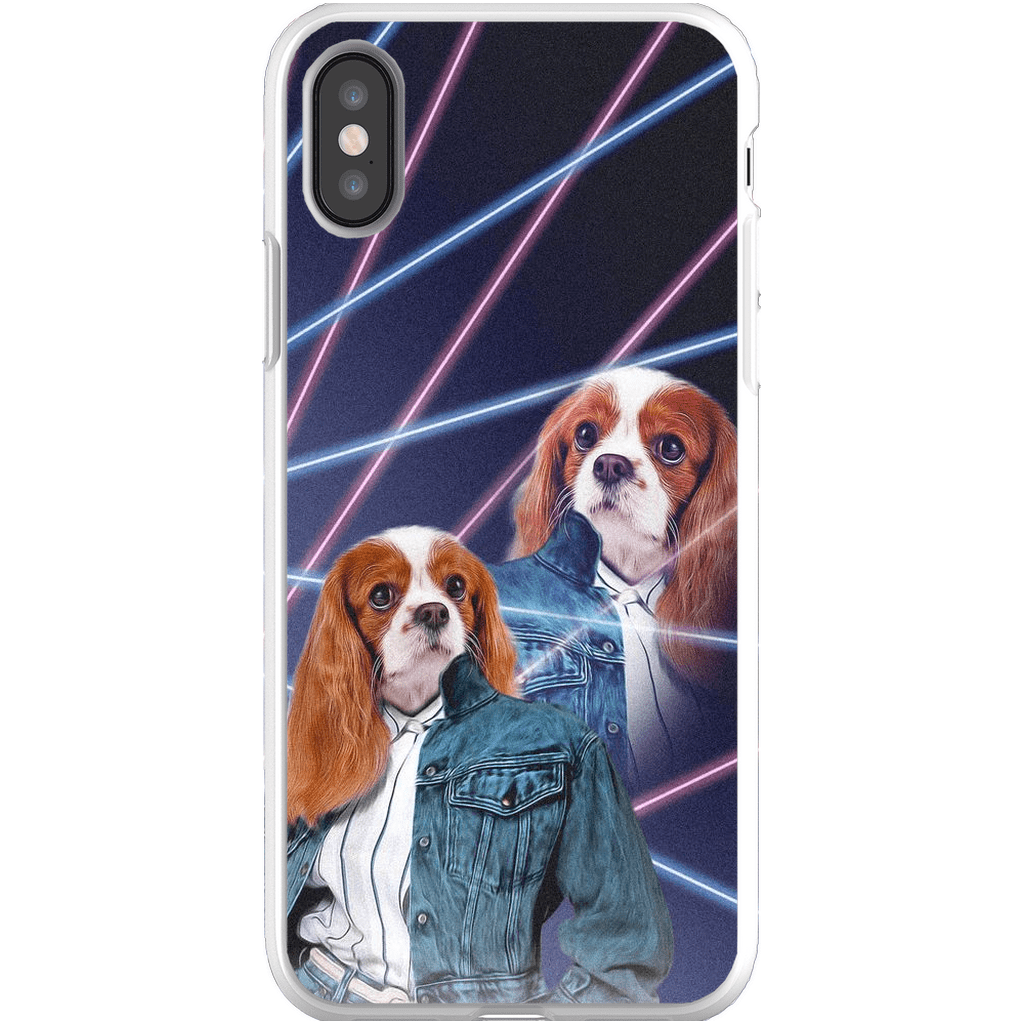 Funda personalizada para teléfono con mascota &#39;Lazer Portrait (femenino) de los años 80&#39;