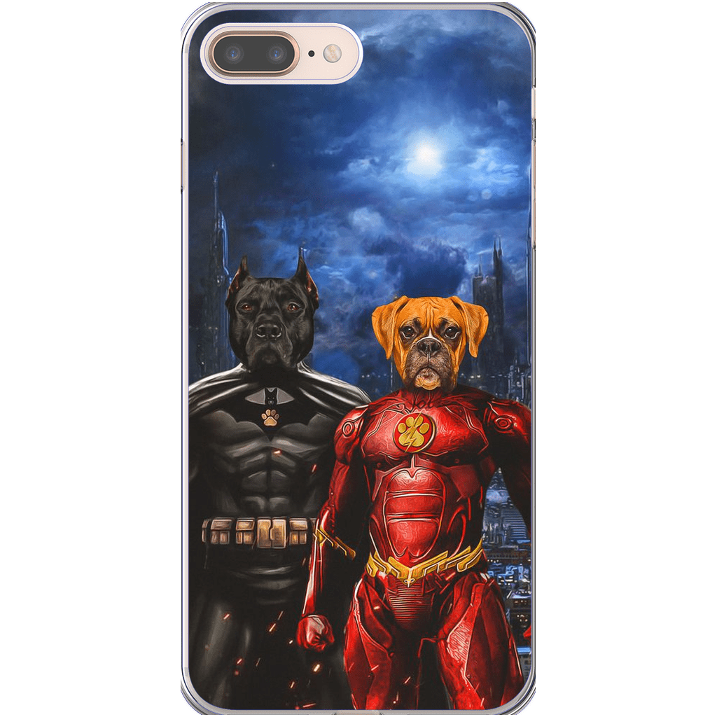 &#39;Batdog &amp; Flash Doggo&#39; Personalized 2 Pet Phone Case